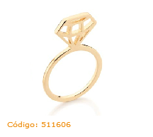 REF 511606 ANEL ROMMANEL LISO COM PARTE SUPERIOR  VAZADA NO